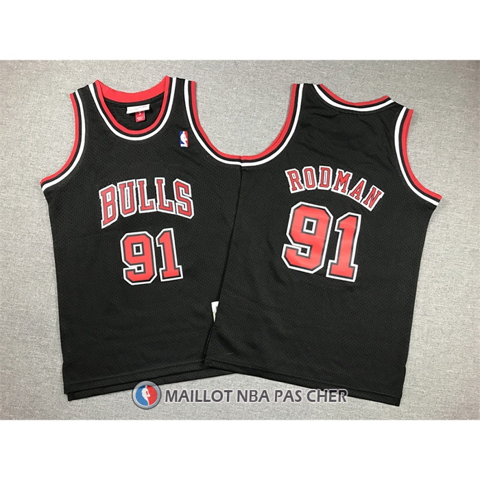 Maillot Enfant Chicago Bulls Dennis Rodman NO 91 Mitchell & Ness 1997-98 Noir